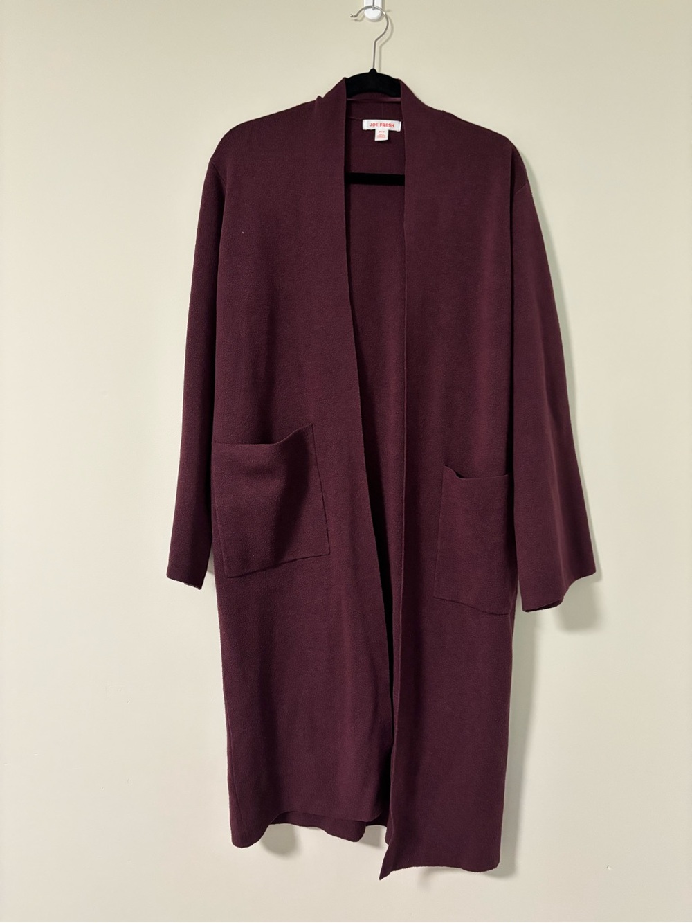 Joe Fresh Open-Front Cardigan in Deep Plum